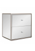 Lilah Mirrored Bedside Table 2 Drawer 48W 